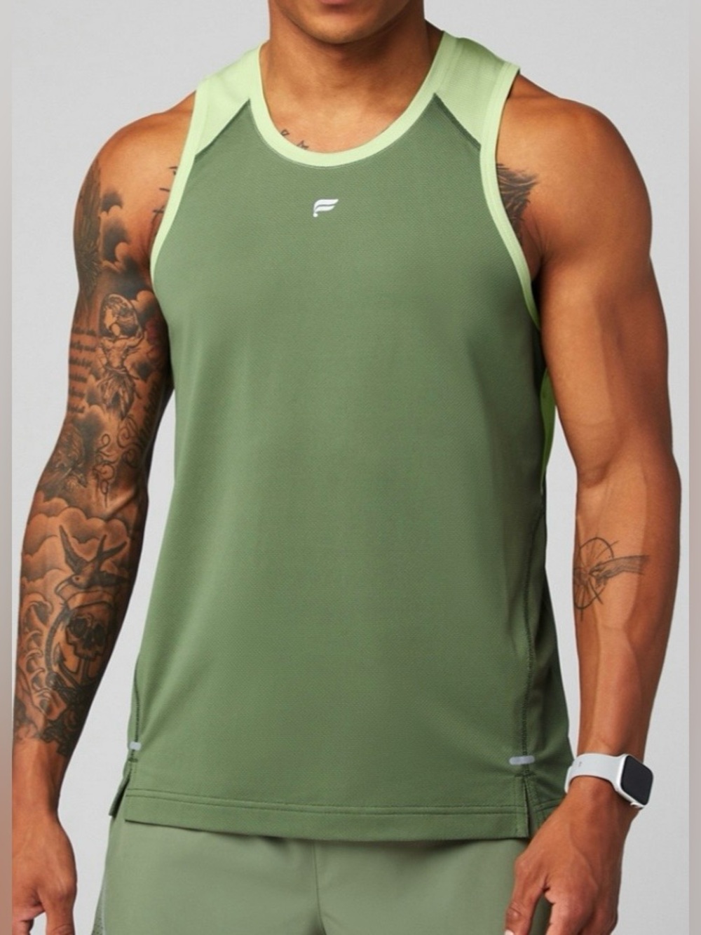 Fabletics Men’s The 02 Tank Herbal Green/Sprout Size L